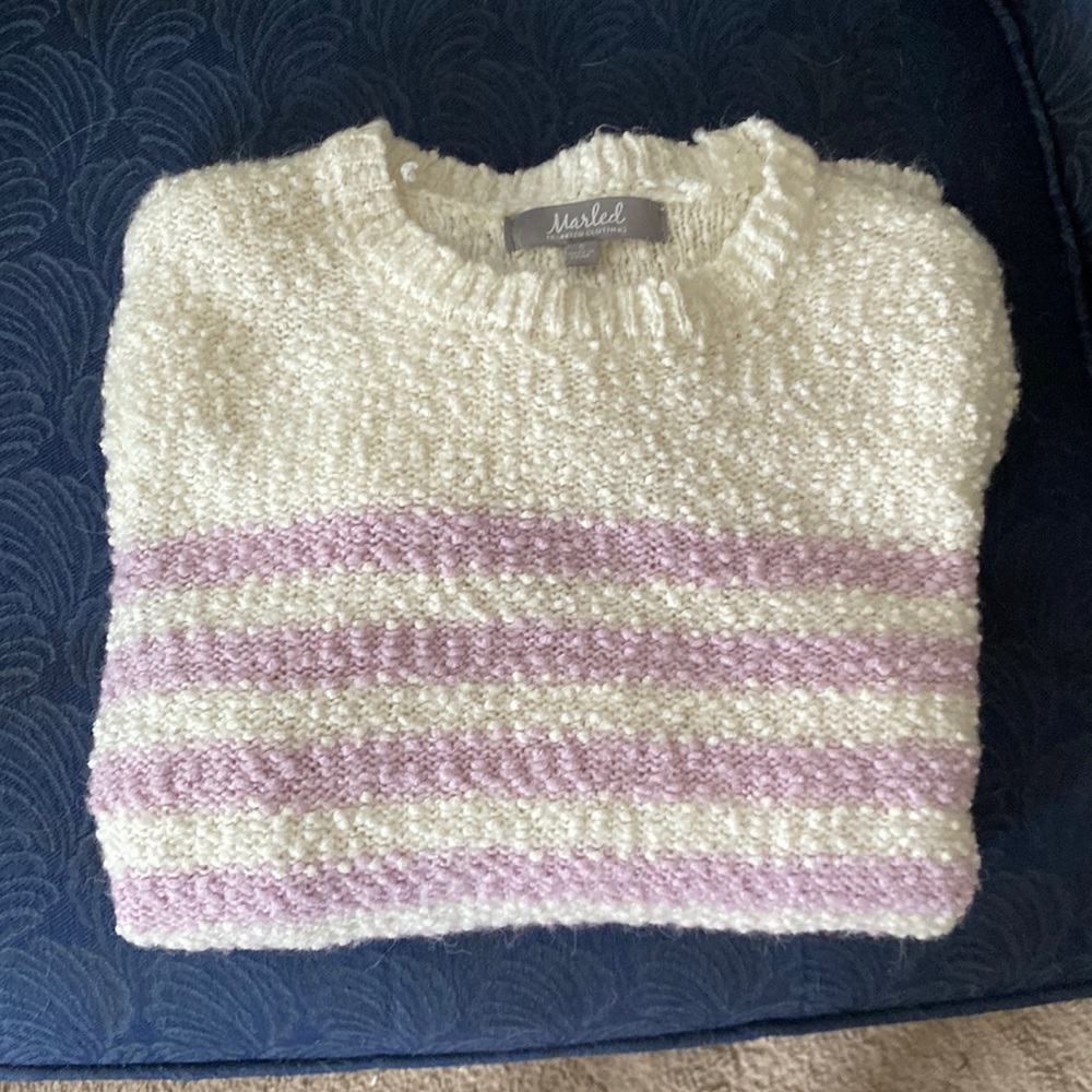 Beautiful purple and white sweater by Marled, size small